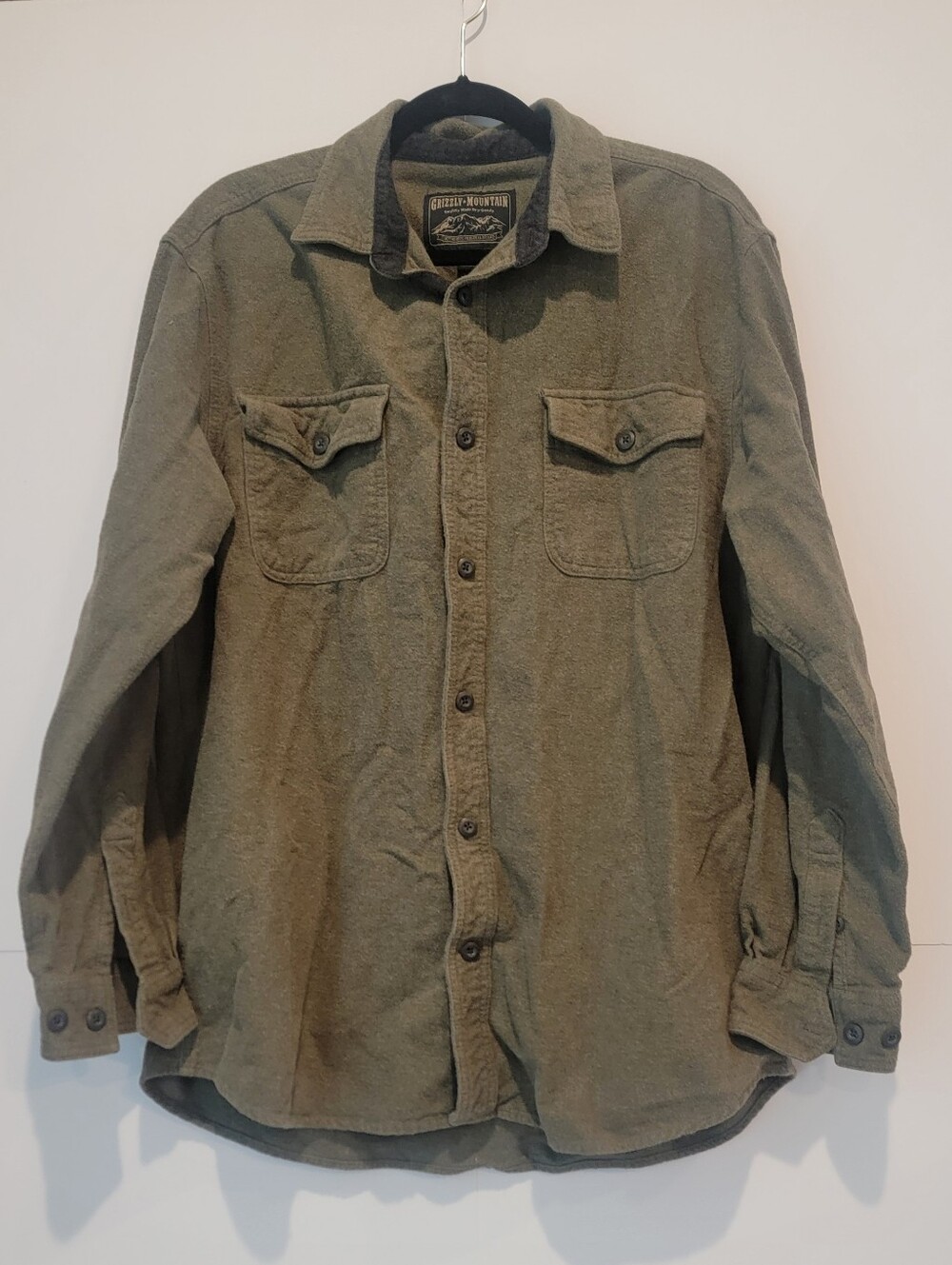 Grizzly Mountain Men’s XL Olive Green Heavy Flannel Shirt Jacket
